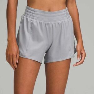 Lululemon Hotty Hot High Rise Lined Athletic Running Shorts 4” Rhino Grey Size 8